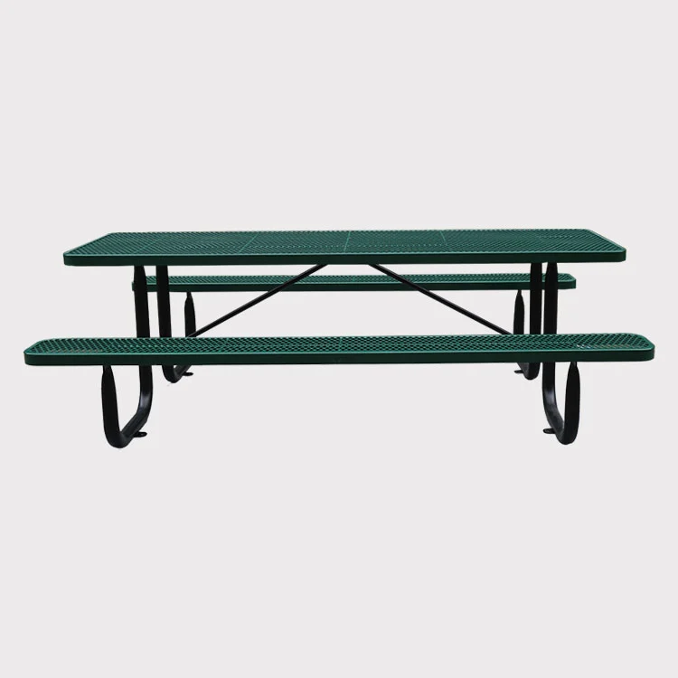 Heavy Duty 6ft 8ft Commercial Picnic Table with Expanded Metal 9