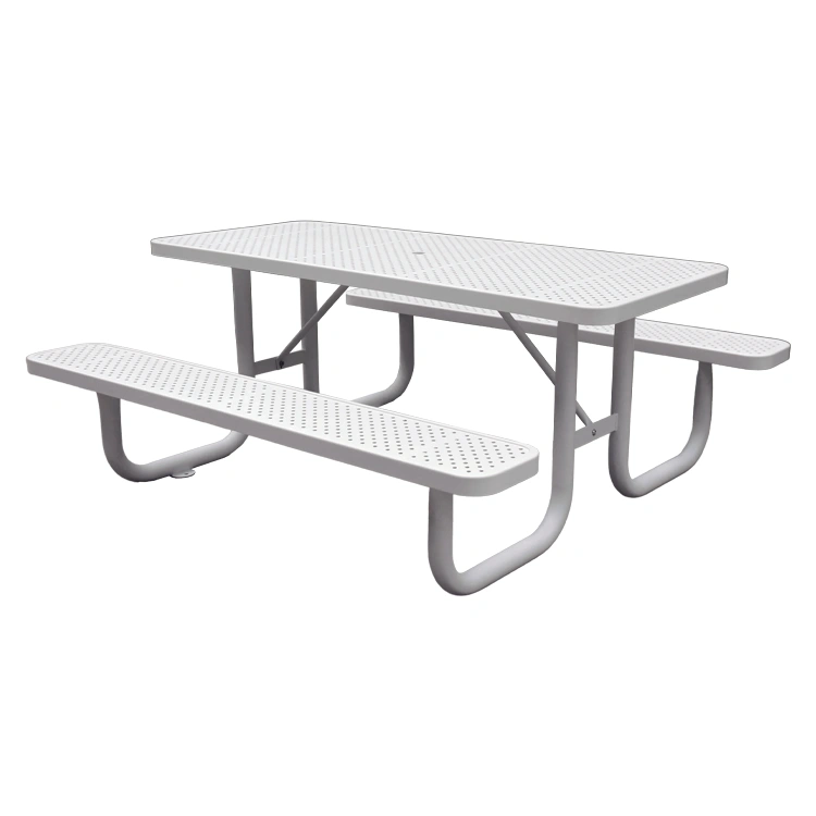 6ft Outdoor Picnic Table Perforated Steel 9