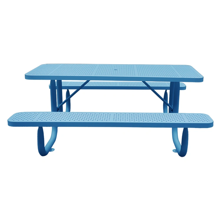 6ft Outdoor Picnic Table Perforated Steel 13