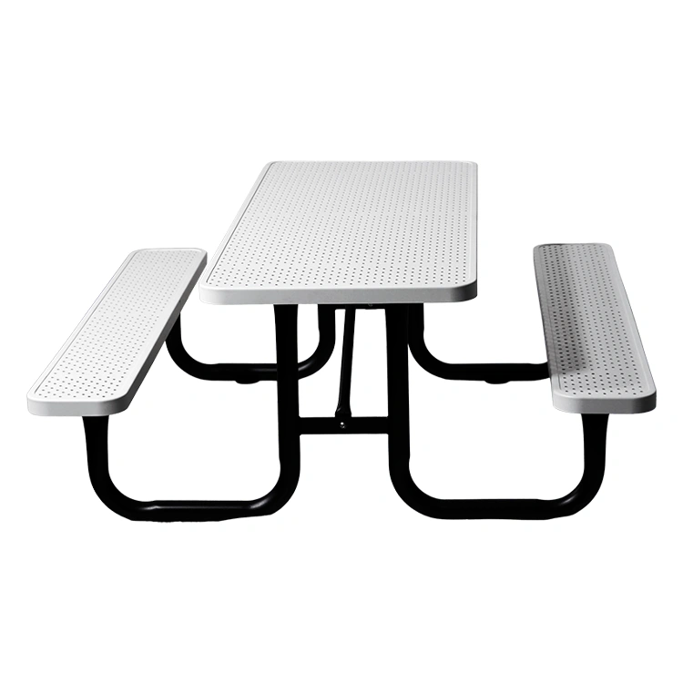 6ft Outdoor Picnic Table Perforated Steel 10