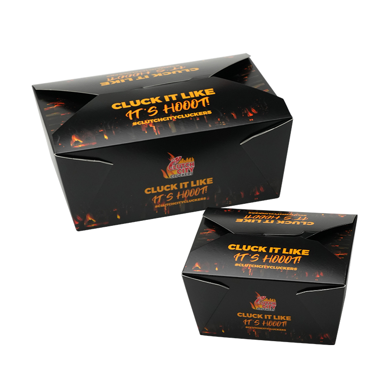 Custom logo Food Grade Chicken burger box packaging black disposable take away kib nqaij qaib ntim thawv 6