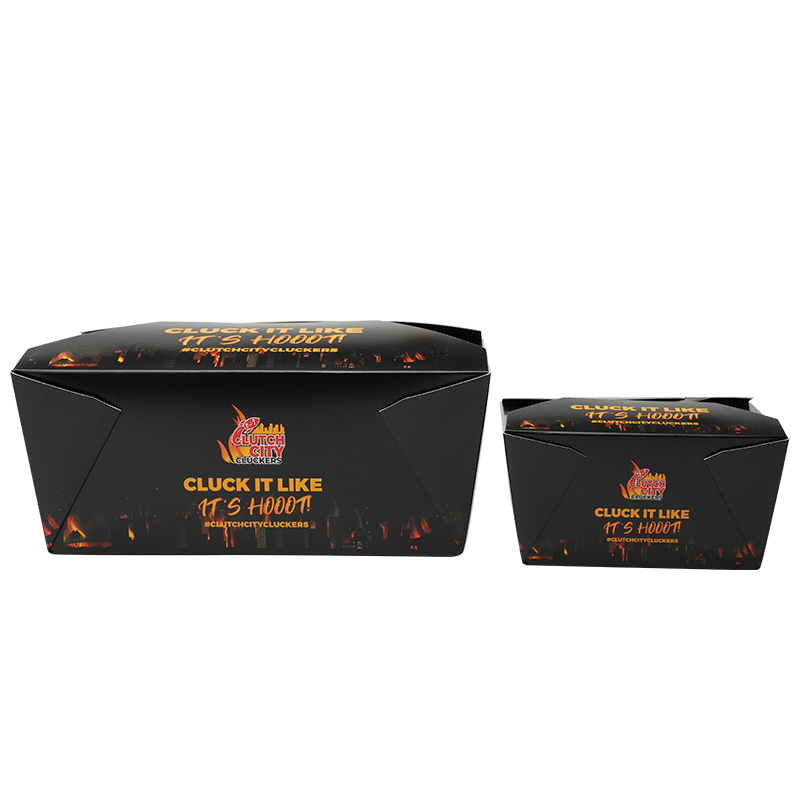 Custom logo Food Grade Chicken burger box packaging black disposable take away kib nqaij qaib ntim thawv 7