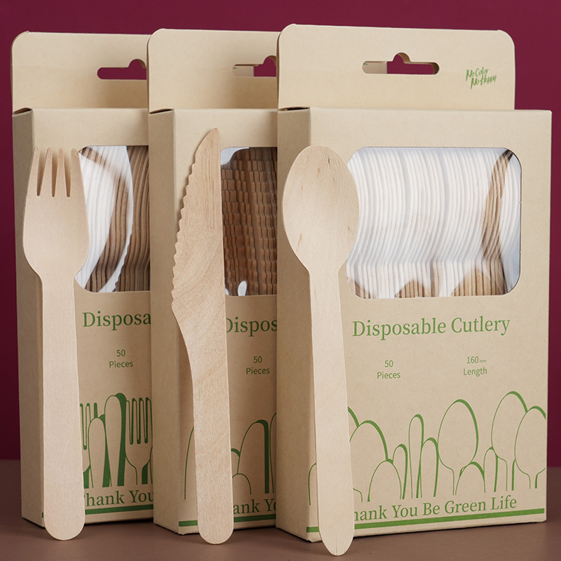 Set Sendok Garpu Kayu Biodegradable Sendok Garpu Kayu 10