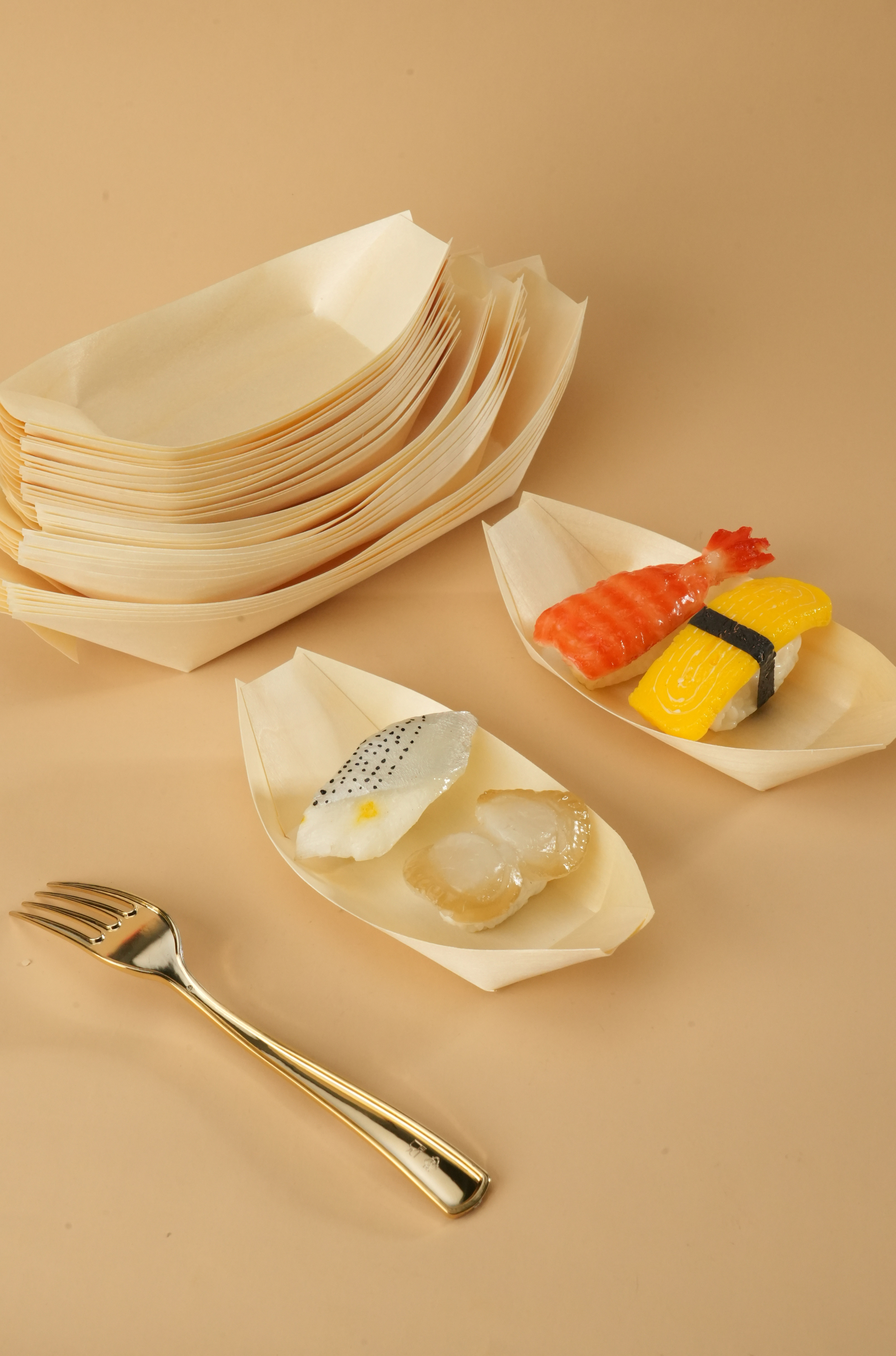 Sushi Boot Opdienbak 100 Stks Weggooibare Japannese Sashimi Plaat Hout Sushi Opdien skinkbord Boot 5