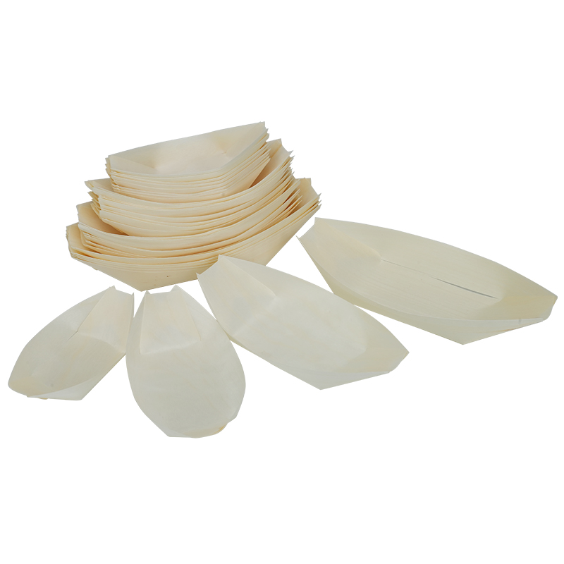 Sushi Boot Opdienbak 100 Stks Weggooibare Japannese Sashimi Plaat Hout Sushi Opdien skinkbord Boot 7