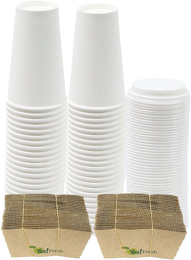 Uchampak- Ripple Wall Paper Coffee Cup Sleeves Custom Logo Printed Disposable Cup Sleeves 5