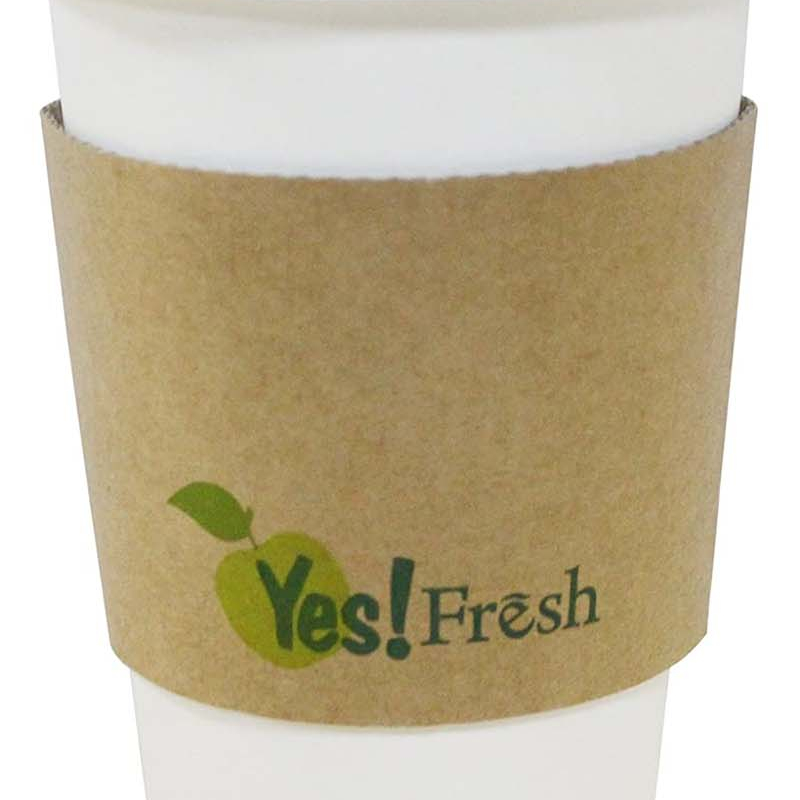 Uchampak- Ripple Wall Paper Coffee Cup Sleeves Custom Logo Printed Disposable Cup Sleeves 4