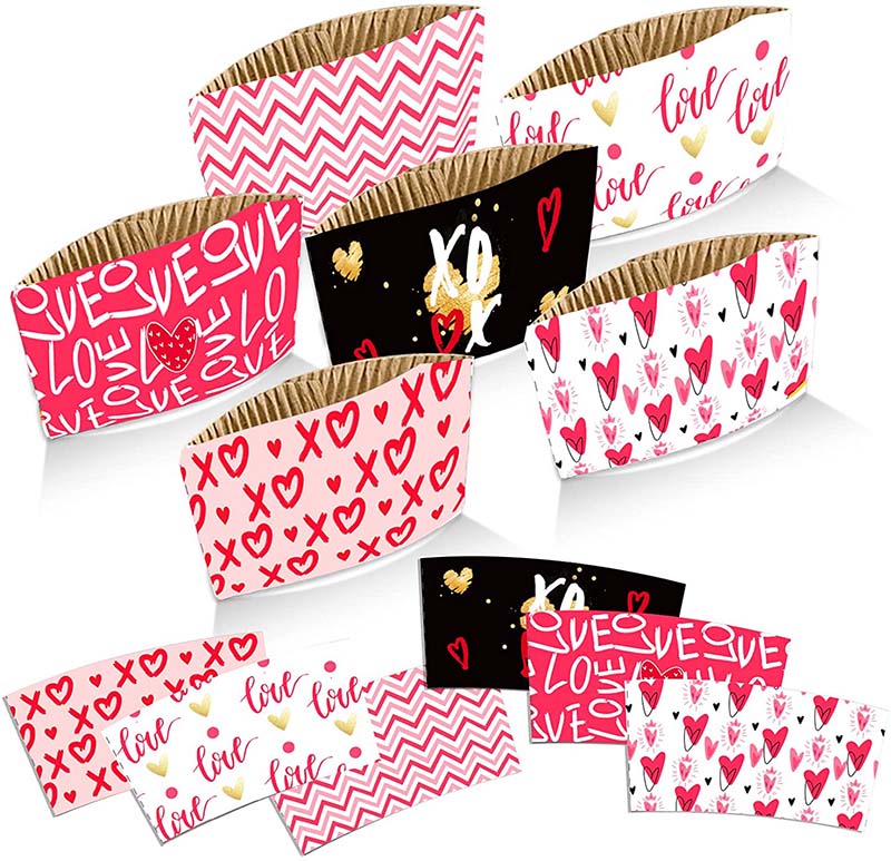 Uchampak- Disposable custom printed craft embossed stamped paper coffee cup sleeve for paper cup Cup Sleeves2 15