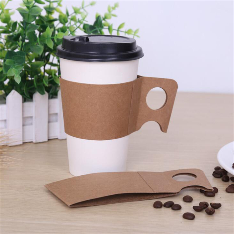 Disposable corrugated cardboard cup sleeve with handle