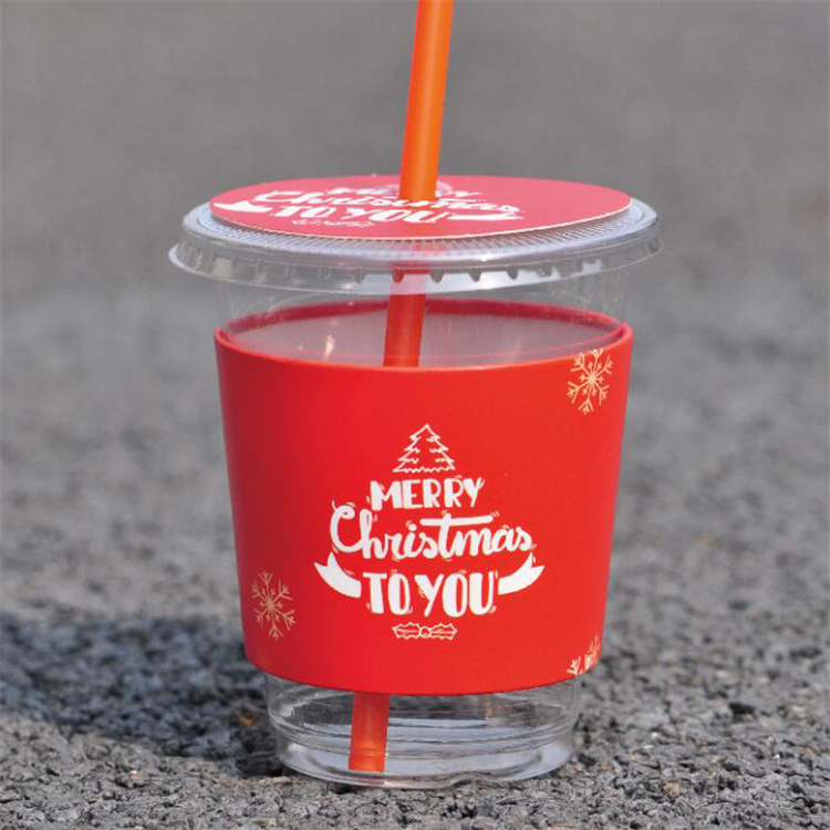 Customized plastic coffee cup sleeves for packing