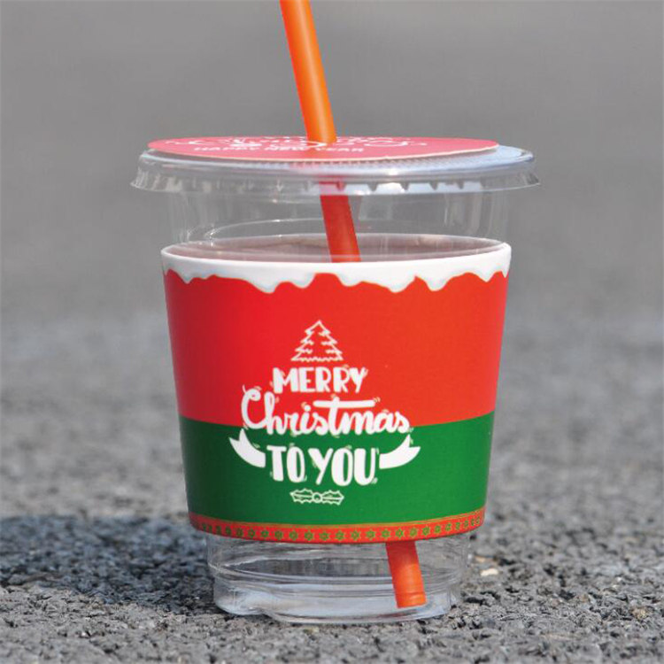 Customized plastic coffee cup sleeves for packing