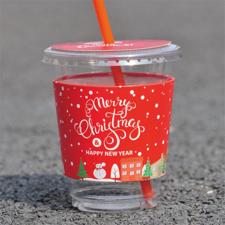 Customized plastic coffee cup sleeves for packing