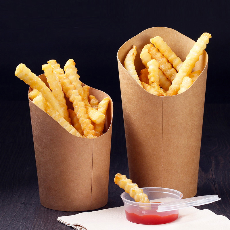 Disposable kraft paper cup French fries boxes