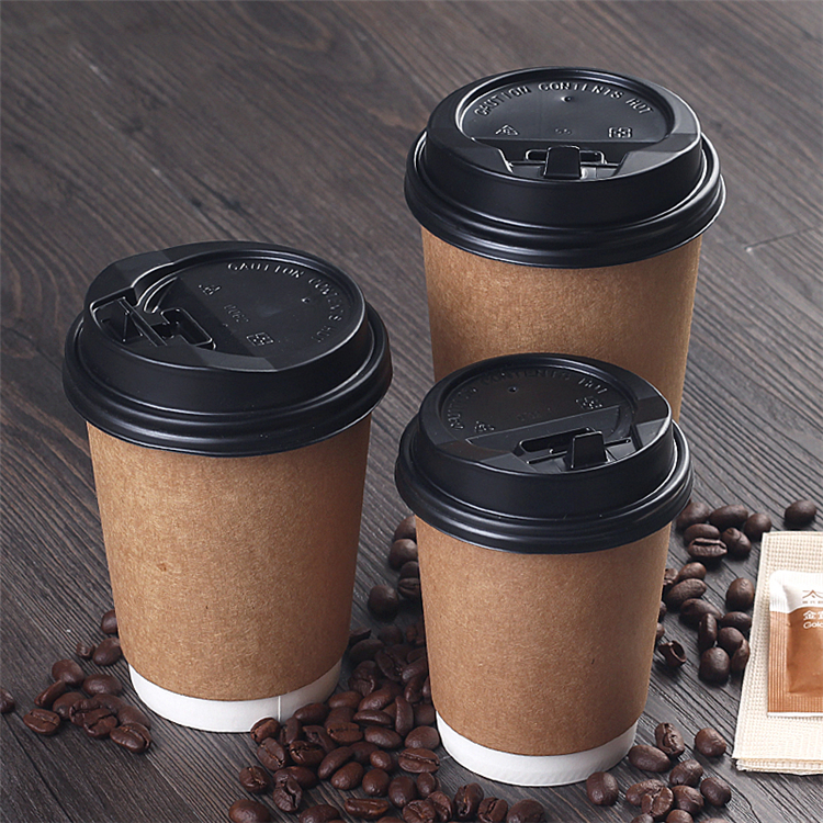 Uchampak - Прилагодено 8 oz 12oz 16oz двојни хартиени чаши за пиење со пластични капаци фабрички на големо Двоен ѕид 9