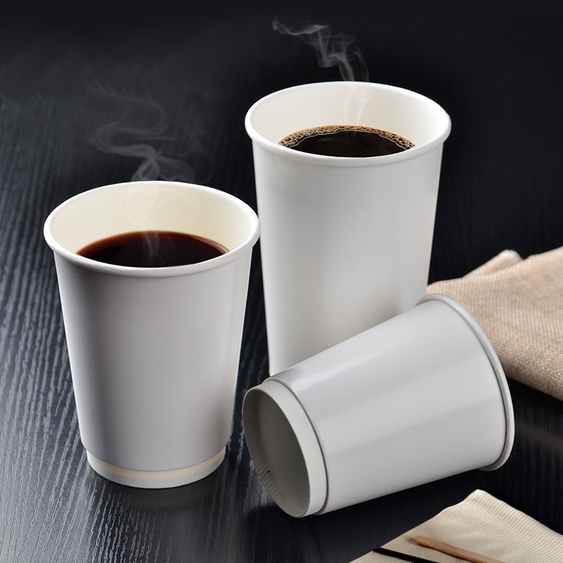 Double wall disposable custom printed logo coated paper coffee cup with lid, Personalized customization coffee mug