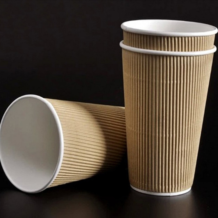 Uchampak- Popular 12oz Disposable Eco Friendly Single/Double/Ripple Wall Coffee Paper Cups Ripple wall cup 9
