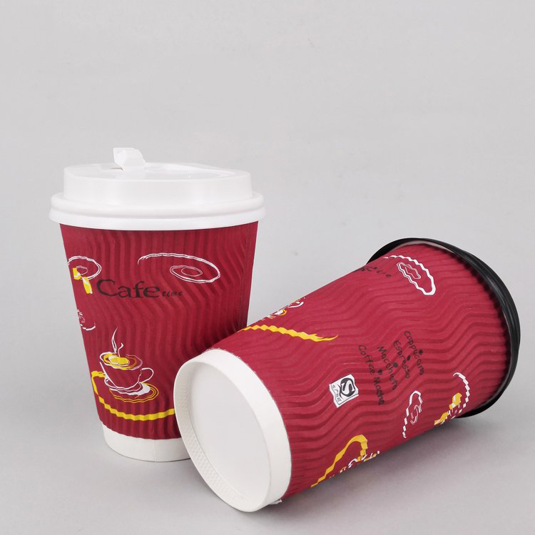 Uchampak - Personalizzat 8oz 10oz12oz 16oz ħajt doppju li jintremew xorb kiesaħ sħun tal-kafè Kraft kikkri tal-karta tmewwiġ bl-għotjien 11