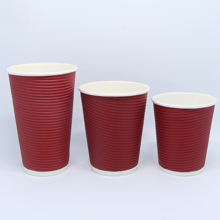 Uchampak - Double wall coffee paper cups one size lid matched with printed logo Double wall cup 9