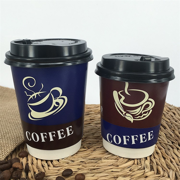 Uchampak - Double wall coffee paper cups one size lid matched with printed logo Double wall cup 7