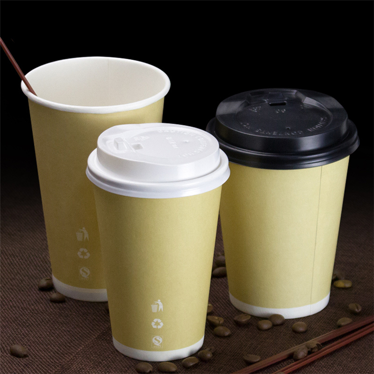 Hot 8 oz single ripple double wall white custom printed disposable 8oz coffee tea paper cup with lid