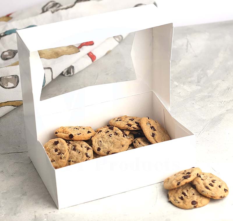 Uchampak-Auto-Popup Natural Bluk White Pie Box Box Box,Cardboard Cookie Box ene Window & IPaki eSongekayo 13