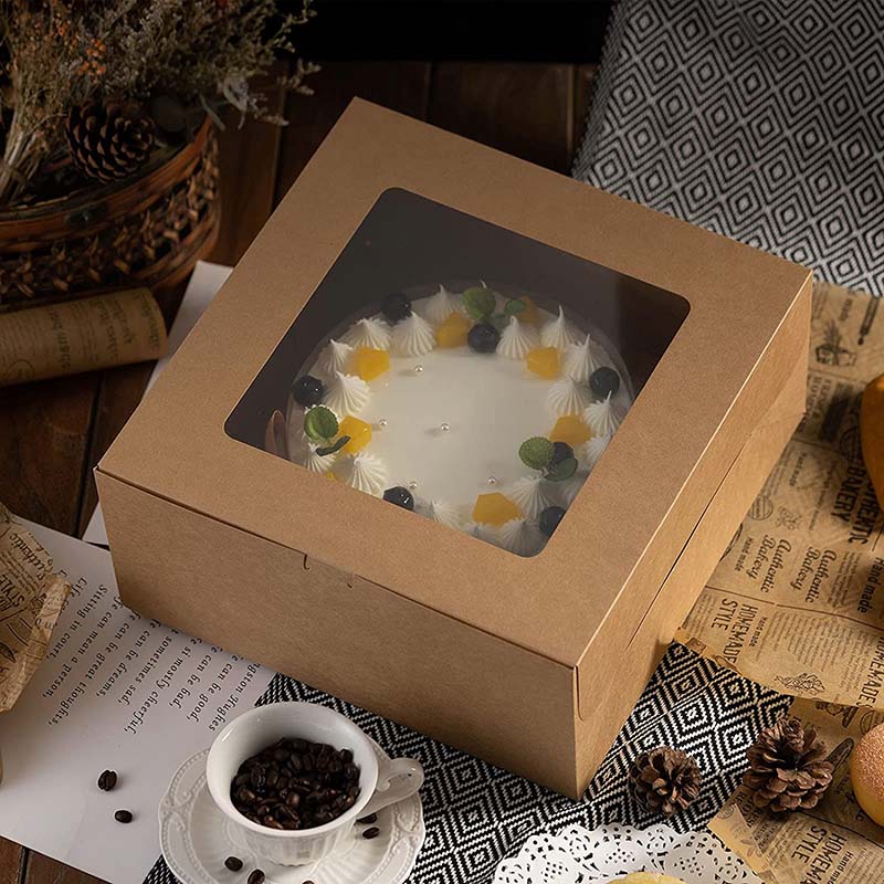 Uchampak-Auto-Popup Natural Bluk White Pie Box Box Box,Cardboard Cookie Box ene Window & IPaki eSongekayo 12