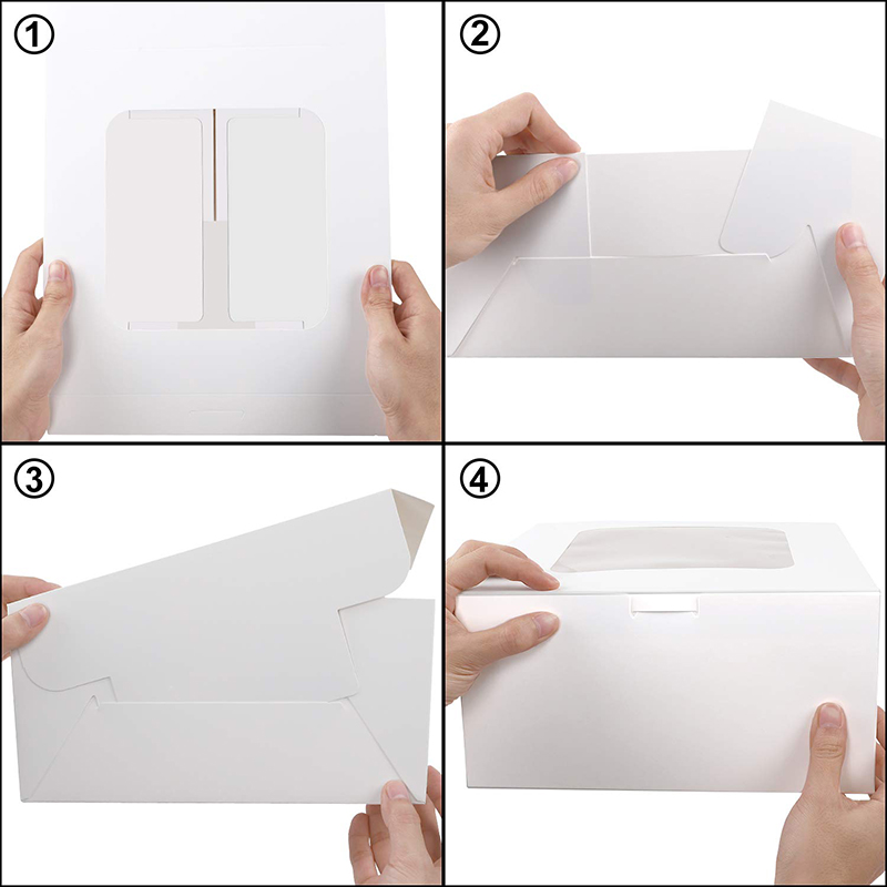 Uchampak-Auto-Popup Natural Bluk White Pie Box Box Box,Cardboard Cookie Box ene Window & IPaki eSongekayo 10