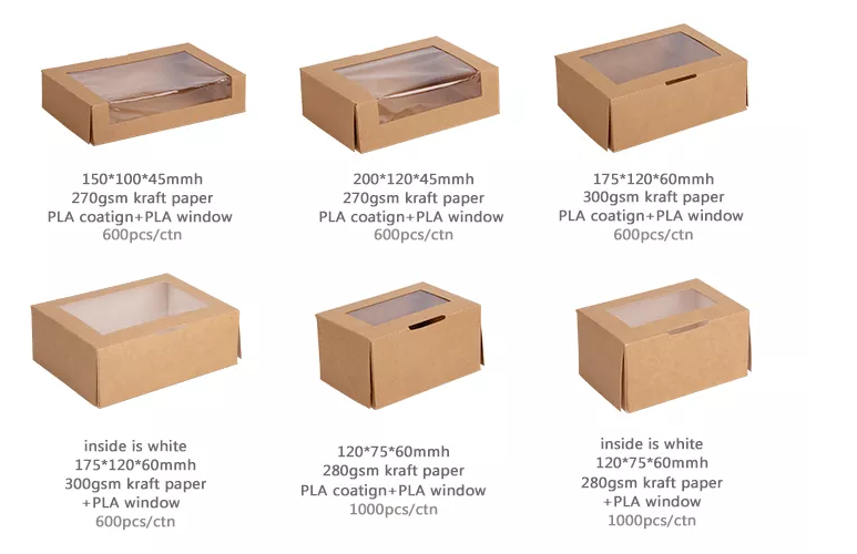 Uchampak - food grade paper disposable snack box Eco Friendly Sushi To Go Box Packaging Window & Foldable Pak 16