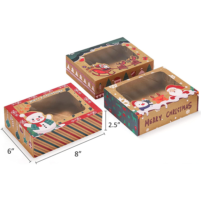 Uchampak - Lebokose la Mokete le Window Small Cake Box Kraft Paper Treat Boxes for Pastry Window & foldable Pak1 8