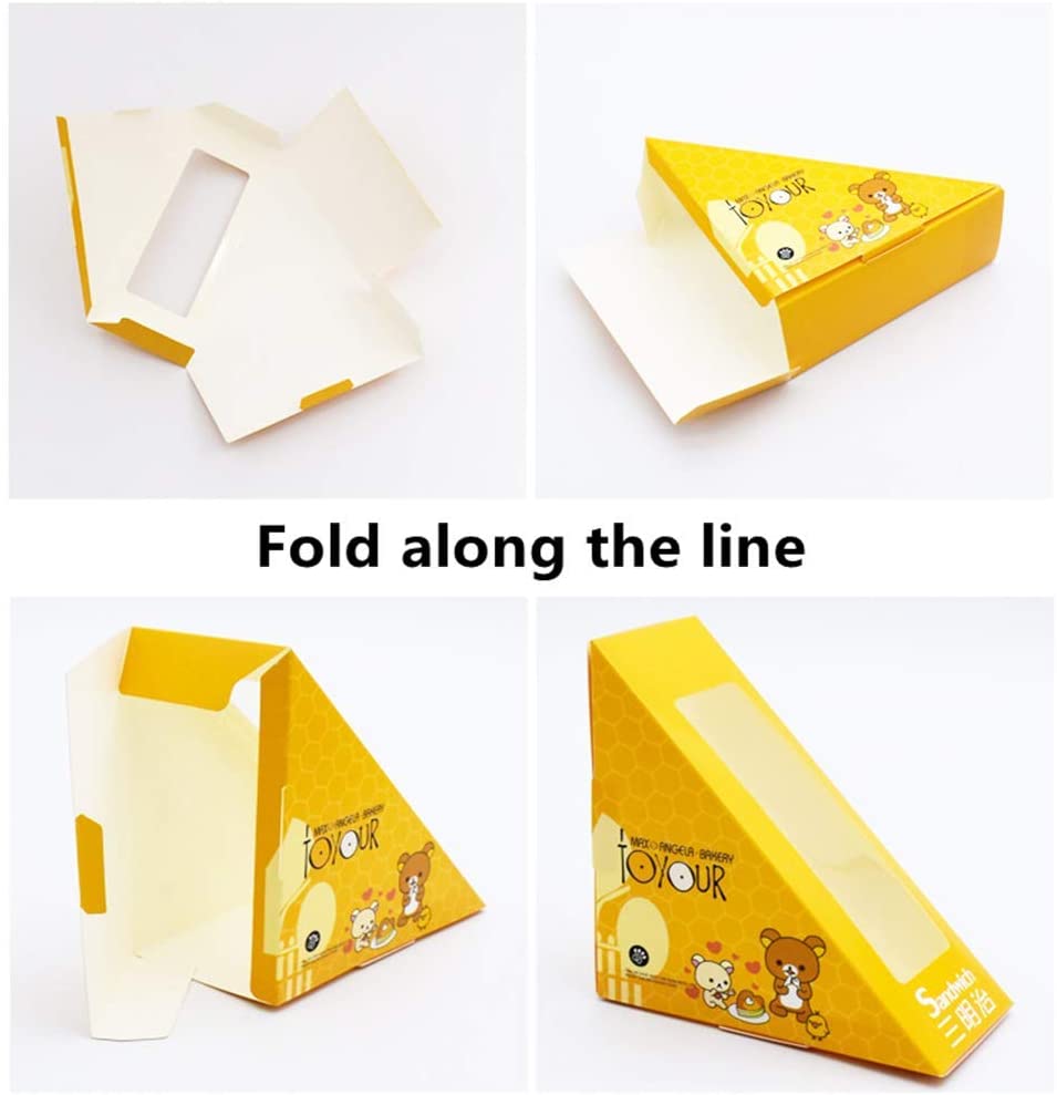 Uchampak - Disposable Paper Sandwich Sandwich Wedge Box Takeaway Box Triangle Sandwich Box nga May Bintana 10