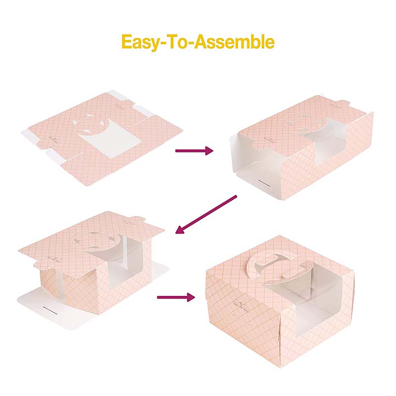 Uchampak- packing box with PVC window, large natural craft paper box for pies and biscuit boxes Window & Foldable Pak 9