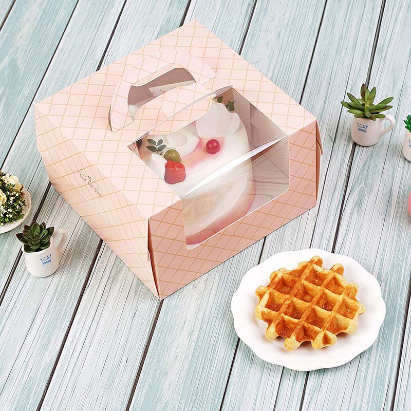 Uchampak- packing box with PVC window, large natural craft paper box for pies and biscuit boxes Window & Foldable Pak 7