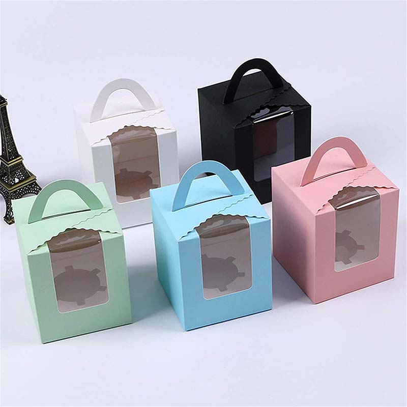 Uchampak - Foldable Bakery Boxes with Window Pastry Boxes for Cupcakes Candy Window & Foldable Pak7 11