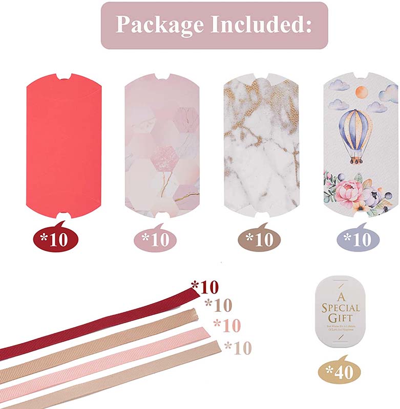 Uchampak - Caixas de agasallo pequenas, 3,5 x 2,8 polgadas Mini caixas de recuerdos para envasar ventá de pequenas empresas & Pak plegable 10