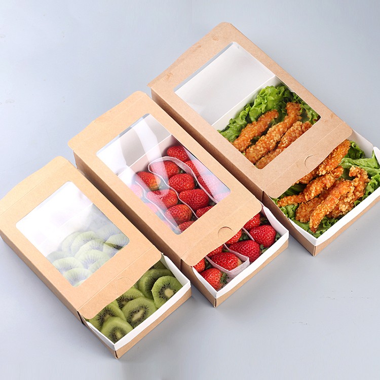 Uchampak - New oniru iwe eso saladi apoti pẹlu kale iru Window & Foldable Pak 5
