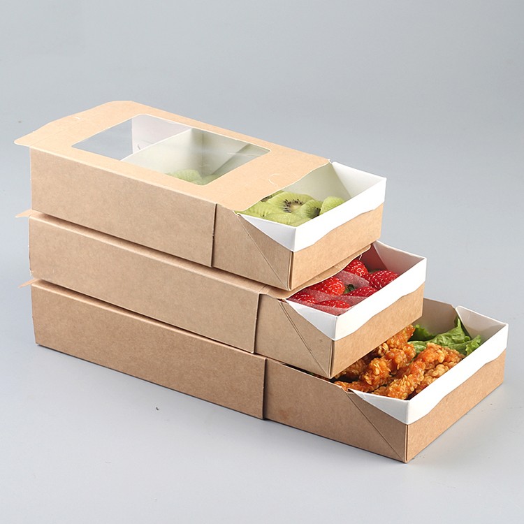 Uchampak - New oniru iwe eso saladi apoti pẹlu kale iru Window & Foldable Pak 7