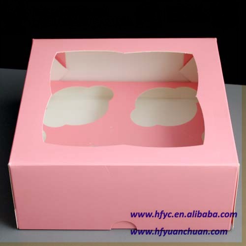 Uchampak - Scatole per cupcake economiche all'ingrosso, Scatole per mini cupcake per confezioni con inserti Finestra & Pacco pieghevole 6