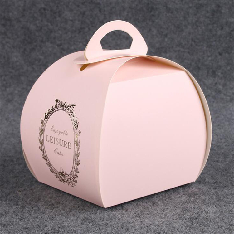 Pink printed small wedding cake boxes for folding paper