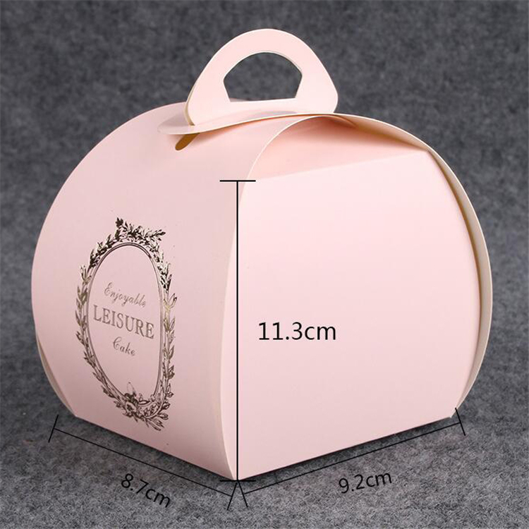 Pink printed small wedding cake boxes for folding paper