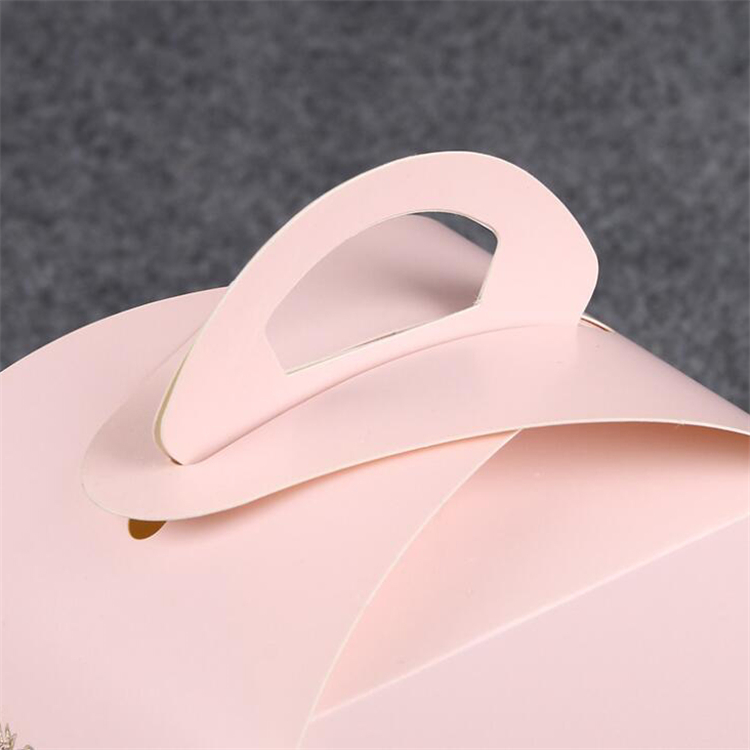 Pink printed small wedding cake boxes for folding paper