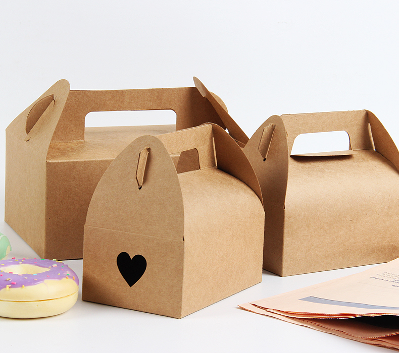 Food grade custom paper cake box with handle