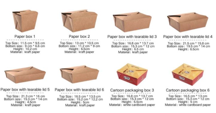 Custom Fast Delivery Takeaway Recycled Cardboard Containers Disposable Food Paper Packaging Box - updated
