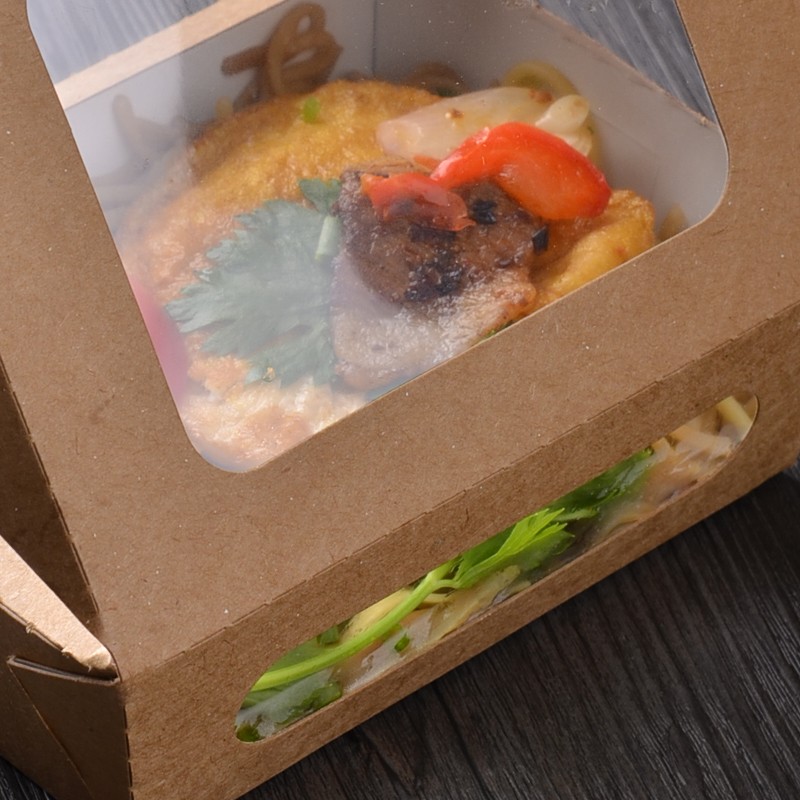 Uchampak - Jendela kotak salad buah kertas yang tahan kabut & Pak yang bisa dilipat 6