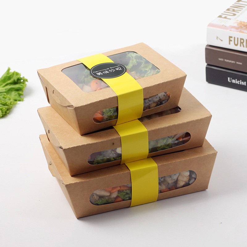 Uchampak - Jendela kotak salad buah kertas yang tahan kabut & Pak yang bisa dilipat 5