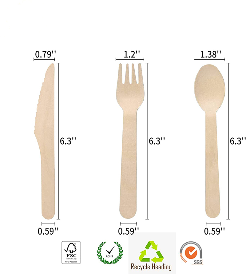 Uchampak - Forks Spoons bıçaq bıçaqları, birdəfəlik eko dostu davamlı və taxta süfrə qablarına pulsuz alternativ 8