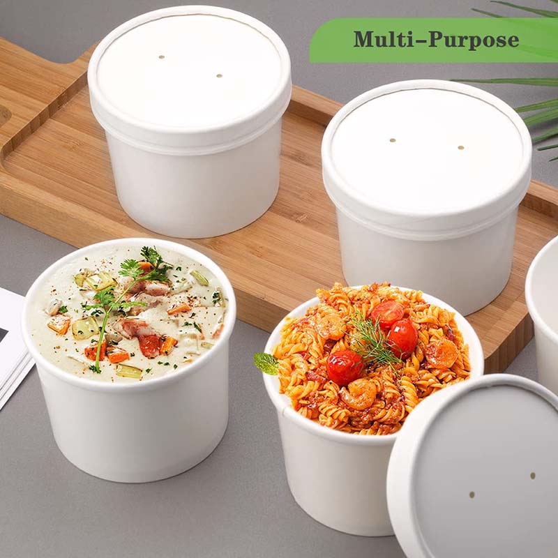 kraft bowl Poke Pak Disposable round soup container with paper lid to go bowl soup container/cup paper bowl