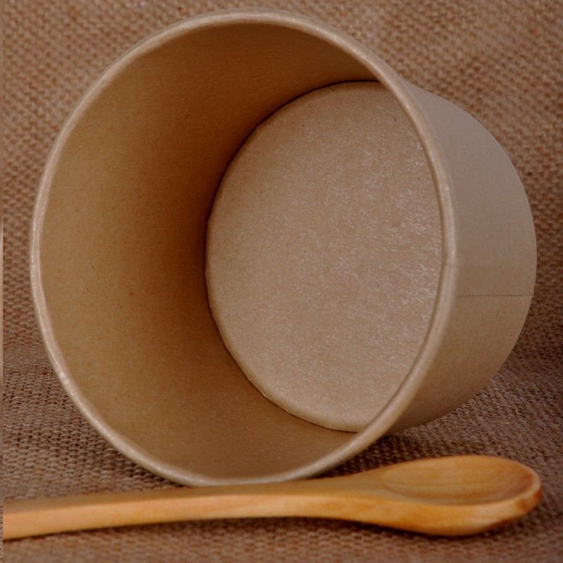 Kraft paper bowl for soup with PE printing