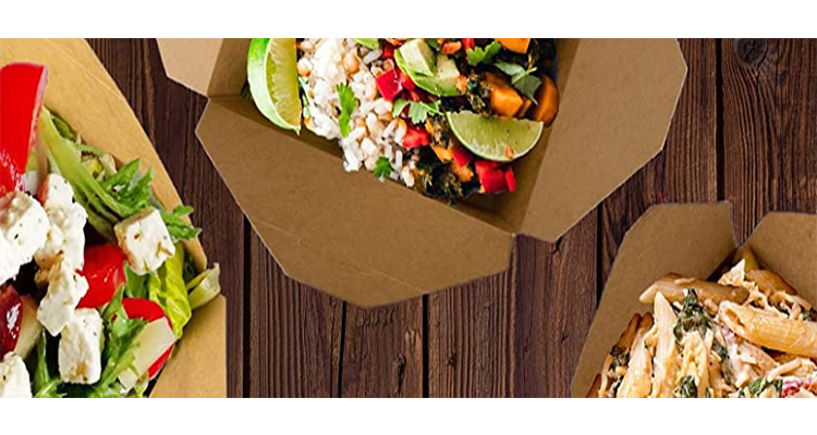 YuanChuan - Paper Take Out Containers, Kraft Lunch Meal Food Boxes, Engångsförvaring to Go-förpackningar Mikrovågssäker Läckage Fettbeständig Bio Box2 8