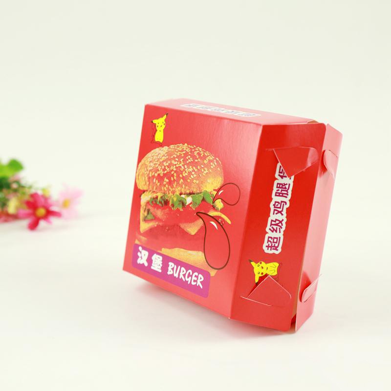 Custom Logo and Color Printing Burger and Fries Take Away Disposable Paper Cardboard Packaging Box
