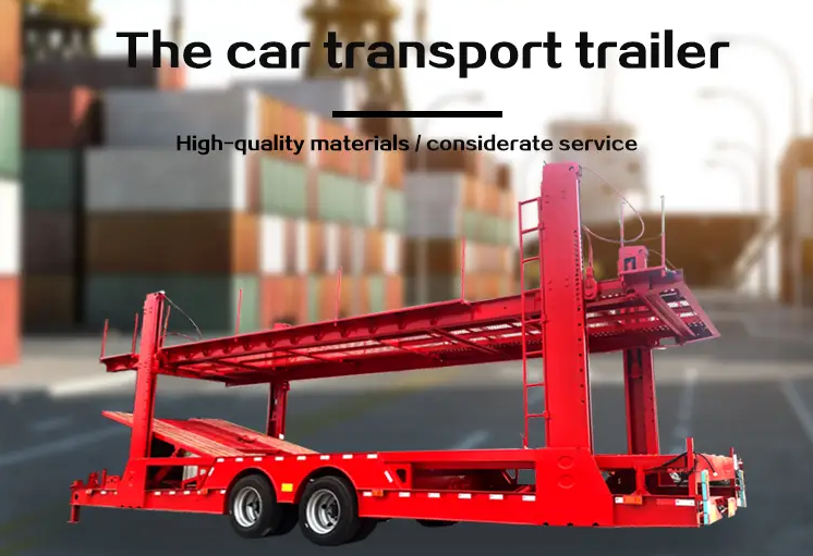 2 محور 5 سيارات حاملة سيارة مزدوجة سطح السفينة نصف مقطورة 8